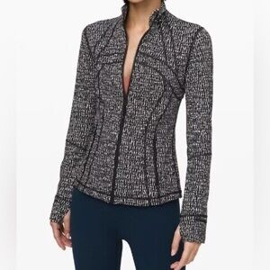 Lululemon Define Jacket Women's Size 4 XS Coco Pique Black White Full Zip